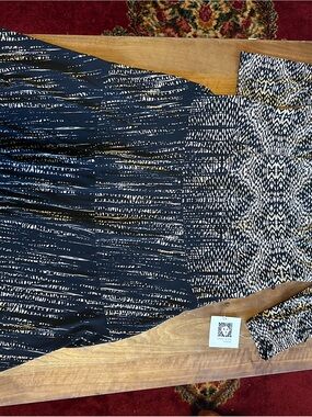 Anne Klein Navy and White Patterned Dress